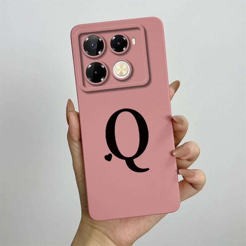 for Infinix Note 40 4G X6853 / Note 40 Pro 4G 5G X6850 X6851 / Pro Plus X6851B Phone Case Cute Letters Silicone Shockproof Cover