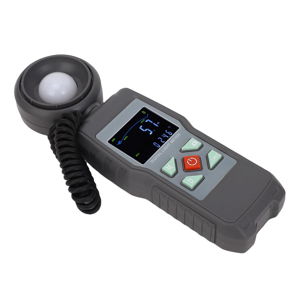 Digital Light Meter 200000LX LCD Screen 360 Degree Rotatable Sensor Temperature Measuring Digital