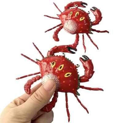 Plastic Crab Refrigerator Sticker Simulation Crab Shaped Movable Limbs Refrigerator Sticker 3D 3D Crab Magnet Home Decoration
