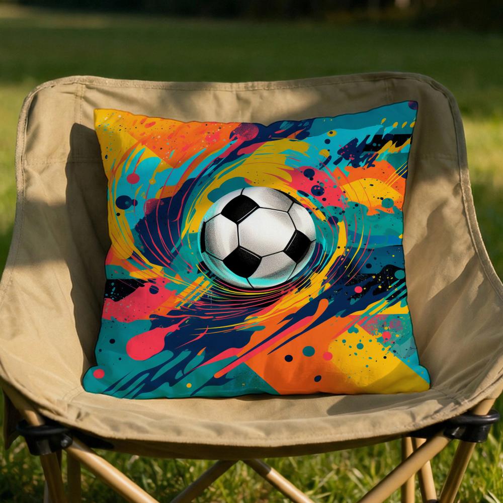 New football print Cushion Cover Soft Reversible  Durable Pillow Cover  MultiScene Use for Home  Car Daily Comfort
