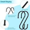 24 Pack S Hooks, 3.5 Inch Heavy Duty S Hooks for Hanging Plant, Large Closet Rod Hooks for Jeans Bags, Black Metal S Shaped Hook for Plant Basket,