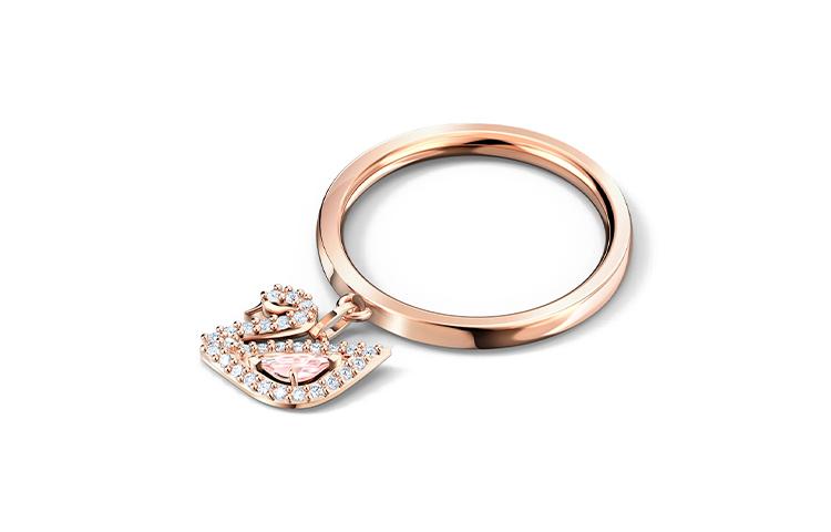 Swarovski Artificial Crystal Rings Women's Rose Gold tone Plated 5569923+5549307+5569924