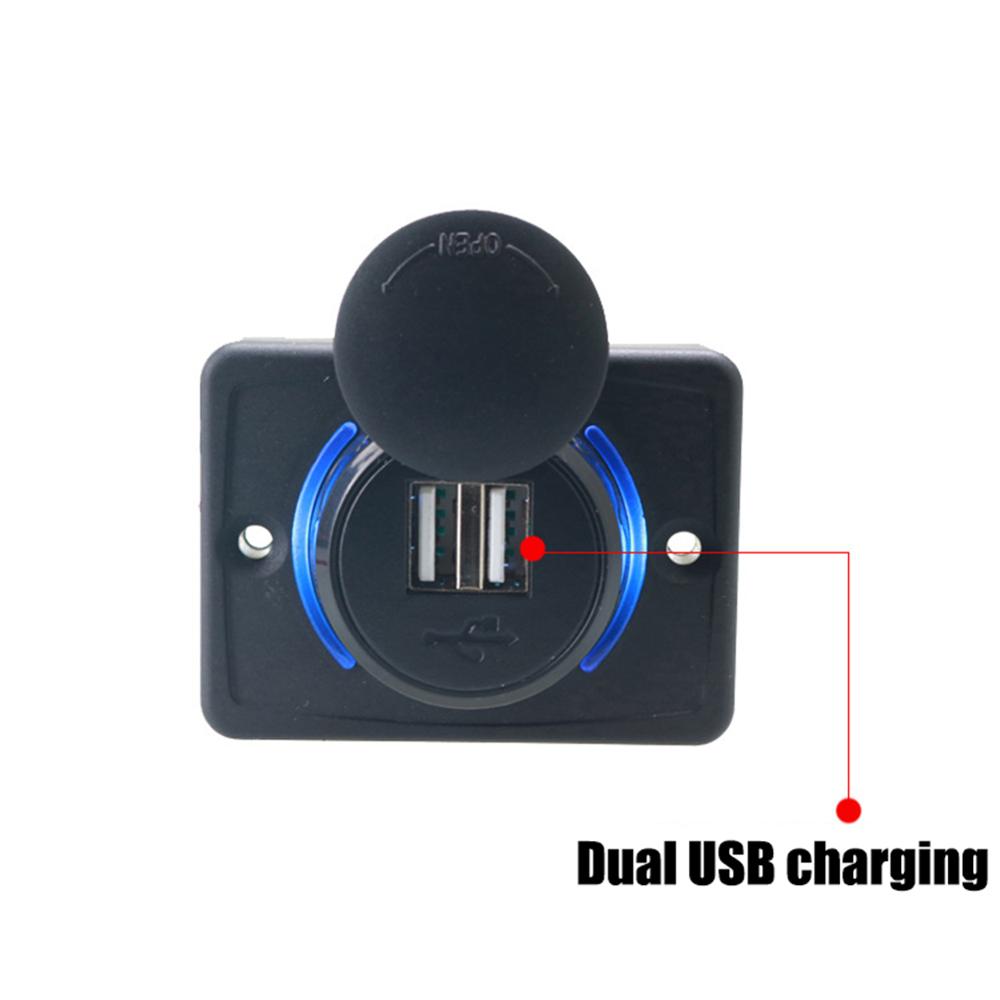 Car LED Aperture Car Charger Dual USB 3.1A 12/24V Power Adapter Outlet Universal USB Socket Plug For Car Auto Motorcycle Bus