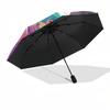 1pc Outdoor Umbrella with Billie Eilish and Joji Print - Automatic Opening/Closing, Portable 3-Fold Design, 8-Rib Iron Frame - Perfect Gift for F