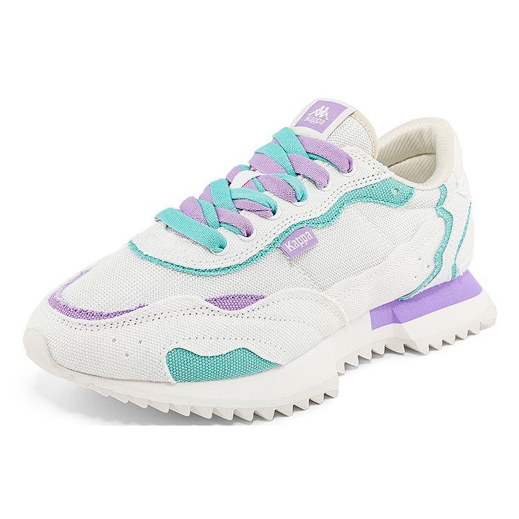 Kappa Mesh Retro Sports Patchwork Fabric Non-Slip Wear-Resistant Low-Top Running Shoes Women sneaker White Blue K0D45MM14-012B