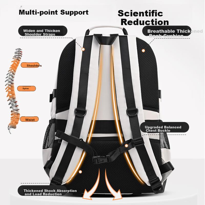 Dishuai Backpack for Middle School Boys, Large Capacity, Stylish Design, Lightweight, Suitable for