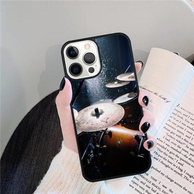 Musical Instrument Drum Coque Shell For iPhone 17 Air 15 16 14 13 12 Pro Max 11 Pro Max Plus Phone Case Cover