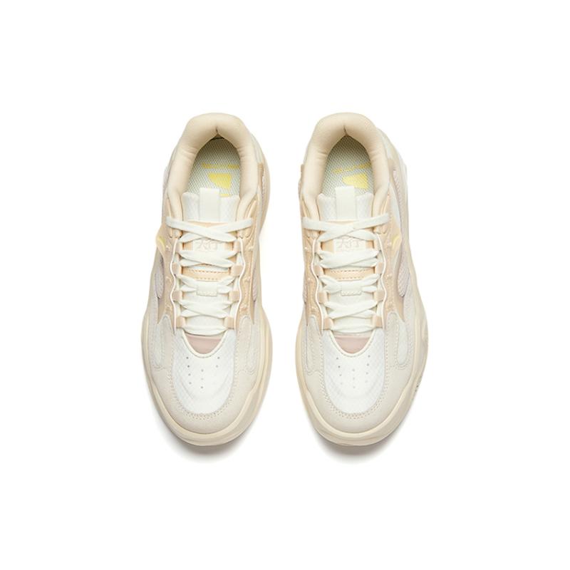 Anta Tianxing Wear-Resistant Height Increasing Lightweight Low-Top Sports Casual Shoes Women's White Gray Sneakers 122238091R-4