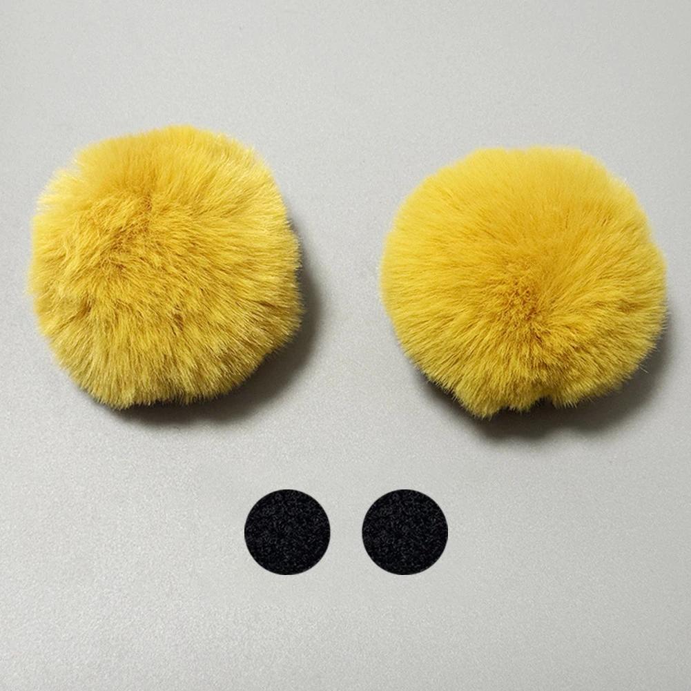 2Pcs Car Motorcycle Helmet Decoration Soft Plush Ball For Motocross Full Face Off Road Helmet Sticker Helmet Accessories