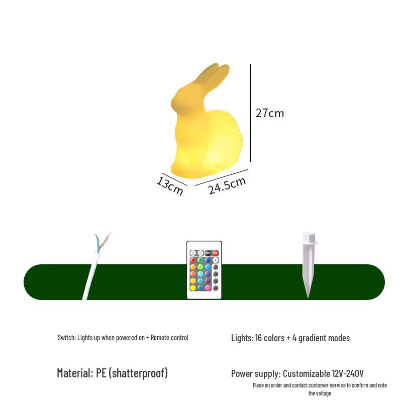 Luminous Jade Rabbit Solar Lantern - Outdoor Moon-Gazing Garden Decoration