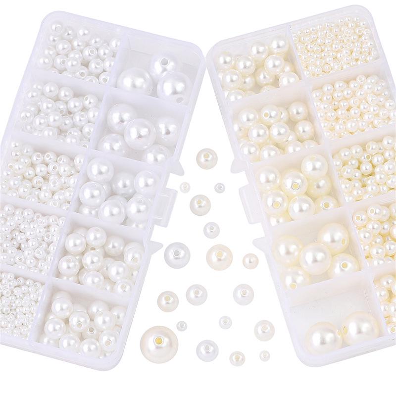 10-Grid ABS Pearl Bead Set for DIY Bracelets and Phone Chains