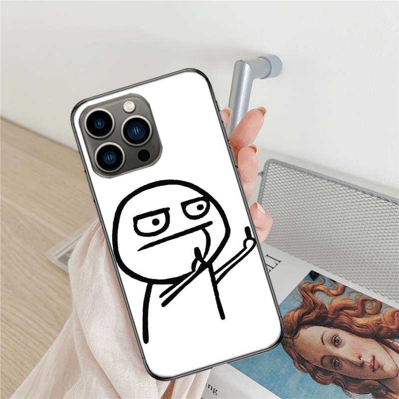 Funny Man Middle Finger Phone Case For Apple Iphone 16 15+ 17 Pro Max 14 Plus 16E Air 13 12 Mini Clear Cover Silicone Cute