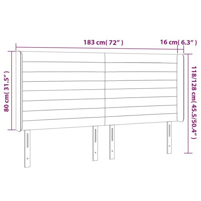 VidaXL Tête de Lit à LED Meuble de Chambre à Coucher Accessoire de Lit Double Tête de Cadre de Lit Intérieur Gris Clair 3124248