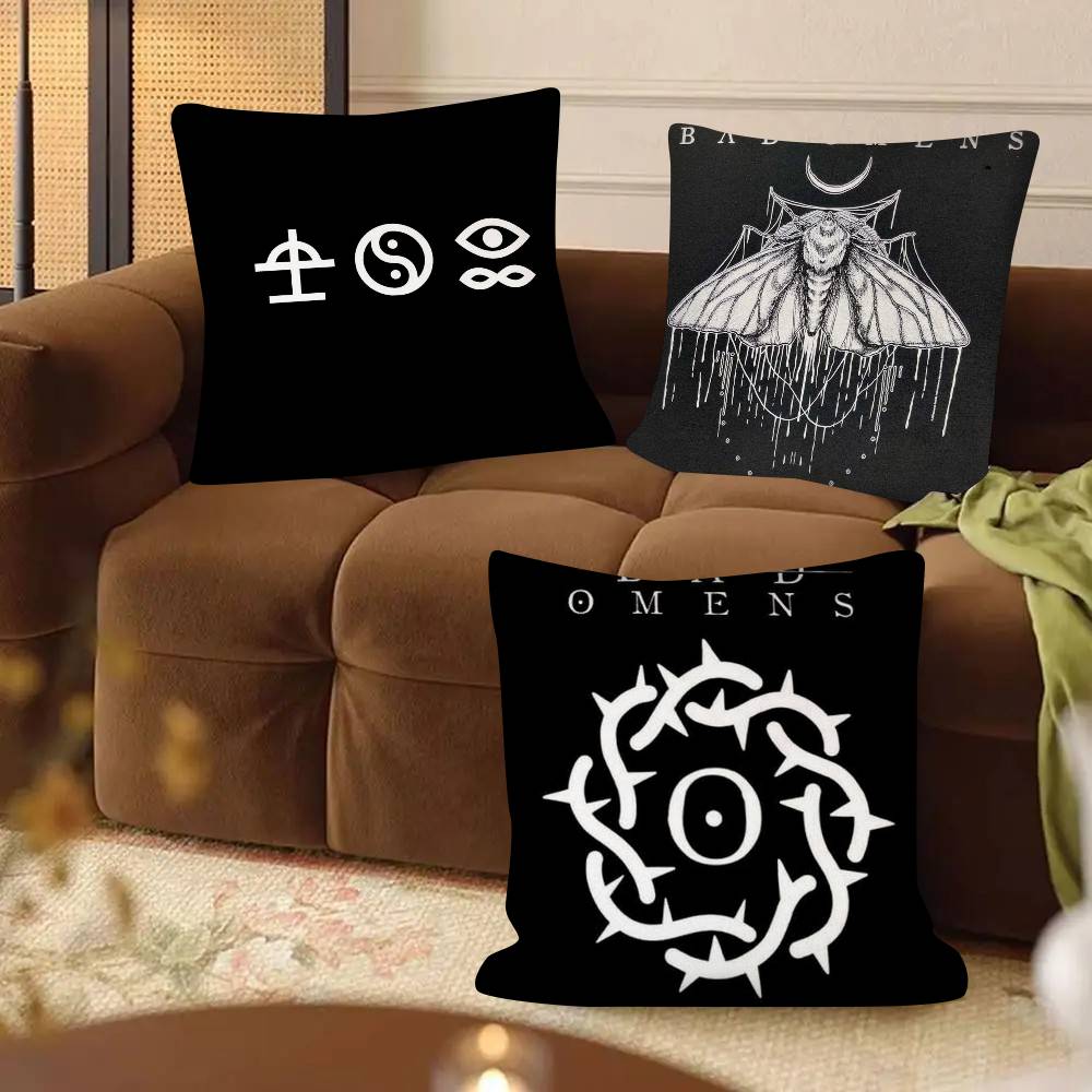 1Pc Rock Band B-Bad O-Omens Pillow Case Fashion Square Pillowcase Bedroom Sofa Room Ins Decoration Leisure