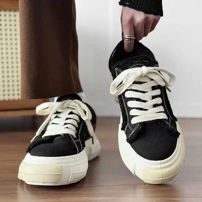 Round Foot With Lacing Men's White Summer Sneakers Chunky Basket Ball Shoes For Men Original Brand Men's Tennis Sport