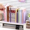 Durable Three-Compartment Transparent Bookends Reusable Non-Slip Documents Stand Stackable Thicken Desktop Bookshelf Table