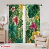 2pcs,2D Plane Printing Window Curtain Tropical Bloom Versatile Polyester (without Rod) Gifts Use for Bedroom Living Room Window