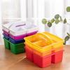 6Pcs/Set 3 Compartments Stationary Storage Basket Stackable Divided Basket Bin  For Paint Brushes