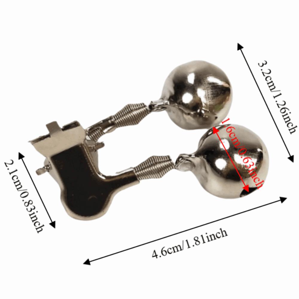 20/50PCS 46*32mm Fishing Bells Clip On Bite Alarm Bells Fishing Rod Alarm Bells Sea Fishing серебряный