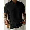 Summer Short Sleeve Shirt Mens Male Streetwear Man Tops Solid Color Poloshirt Brand Breathable Male Shirts Men