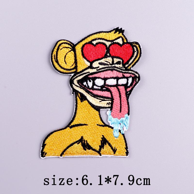 Punk Embroidery Patch Iron-On Patches For Clothing Thermoadhesive Patches On Clothes Letters Flame Embroidered Patch For Clothes