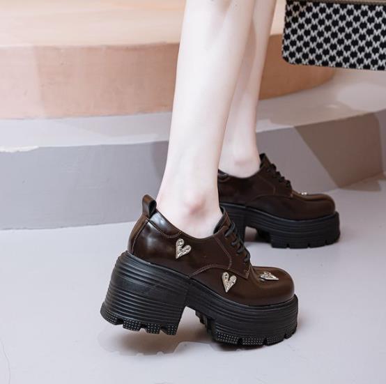 Fashion 9cm 2025 Patent Microfiber Leather Platform Wedge Autumn Pumps Ankle Boots Fashion Mary Jane Chunky Heels Spring Shoes