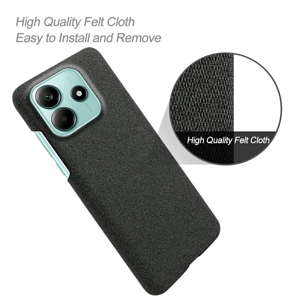 For Xiaomi Redmi Note 14 5G Phone Case Cloth Texture Anti-Scratch Protective PC Back Cover
