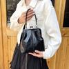 Vintage PU Leather Inspired Mini Shoulder Bag for Women Beige with Golden Buckle Closure Adjustable Strap Stylish Small Crossbody Bag AVE