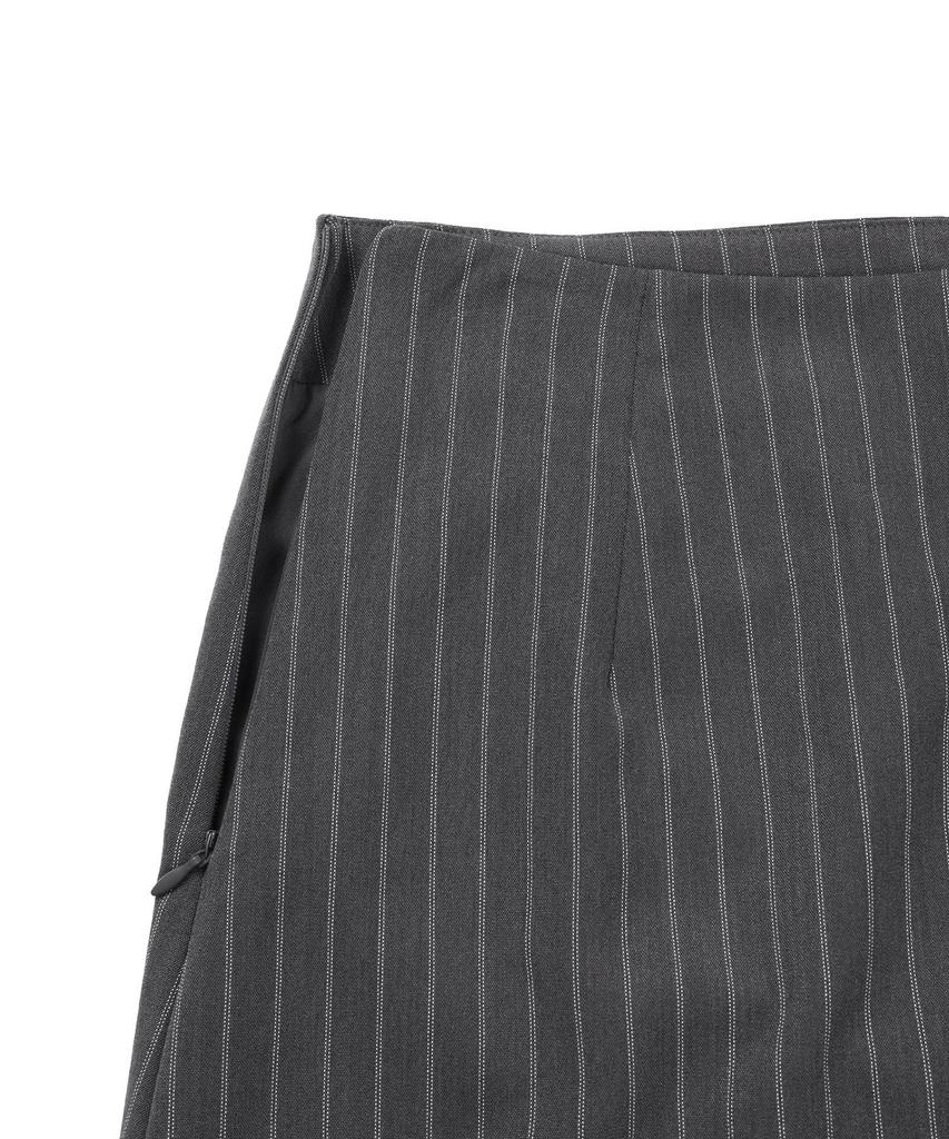 Michikoleondeonkosino Striped Shirred Mini Skirt Charcoal