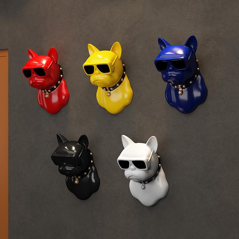 Wall mounted decor Creative Fighting Dog Head Wall Pendant Bar coffee shop restaurant background wall decor ornament sculpture