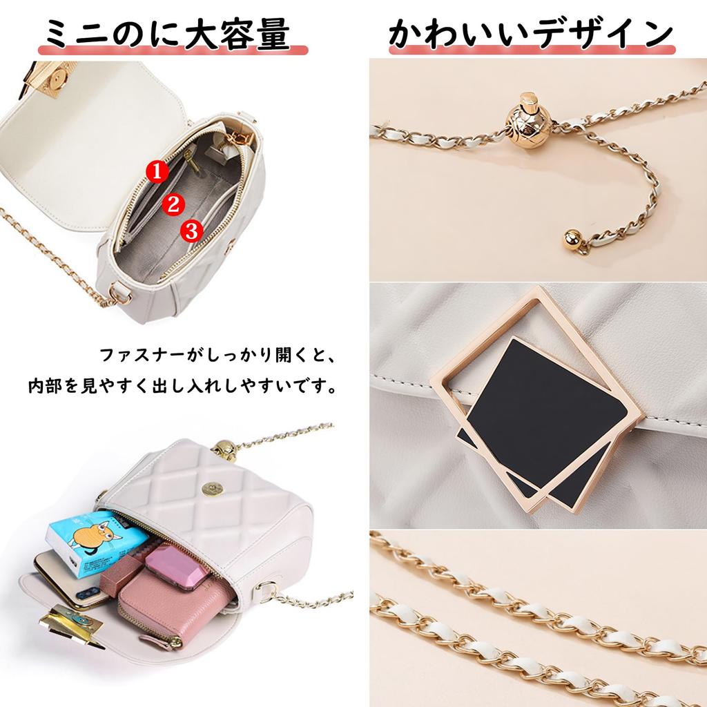 Bearneko Women's Shoulder Bag, Smartphone Pouch, Genuine Leather, Mini Bag, Crossbody Bag, Mini Shoulder Bag, Small Pochette, Cute, Small,