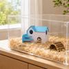 Small Animal Wooden House Villa with Multi-Level Design and Ventilation Openings Suitable for Hamsters Gerbils and Other Small Pets