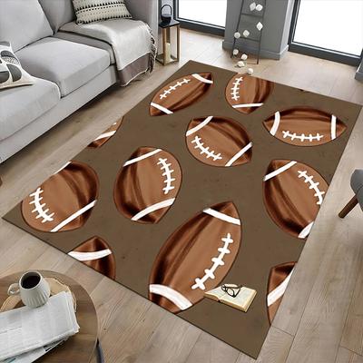 1PC Football Pattern Non-Slip Floor Carpet Compatible for Office&Living Room&Bedroom&Dining Room - Flat - Weave Machine-S0403