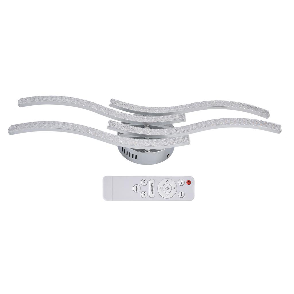 LED Ceiling Light Remote Control Dimming 4 Wavy Ceiling Lamp Tube for Living Room Bedroom AC85?265V