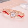 Fashion Ladies Alloy Leaf Quartz Watch Bracelet Set For Casual Wear