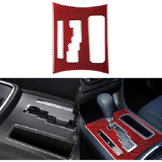 Red Carbon Fiber For Charger 2011-2014Auto Transmission Gear Shift Cover Sticker