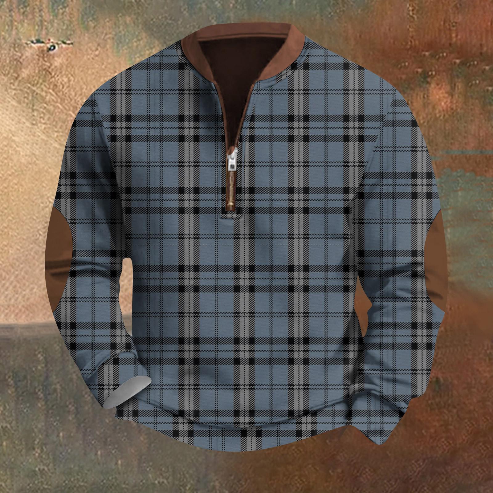 Мужская повседневная толстовка в стиле ретро с градиентным принтом L синий 2157₽