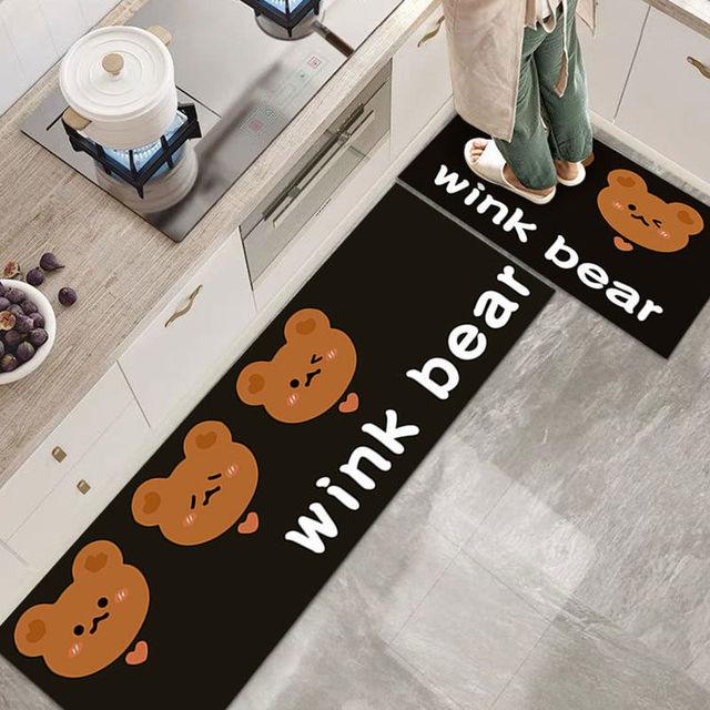 Washable Kitchen Floor Mat Parlor Carpet Bedroom Long Rug Bathroom Entrance Doormat Toilet Anti -Slip Anti -Fatigue Absorbent Mats 