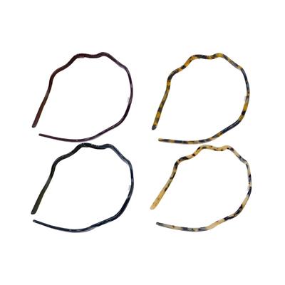 2er-Pack Gewelltes Dünnes Acetat-Haarband für Damen Mädchen Elegantes Rutschfestes Stirnband für Täglichen Gebrauch Party und Arbeitsoutfit