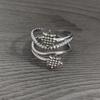 Unisex Retro Korean Multi-Star Open Ring: Distressed, Fashionable, Non-Fading, Versatile Line Finger Accessory