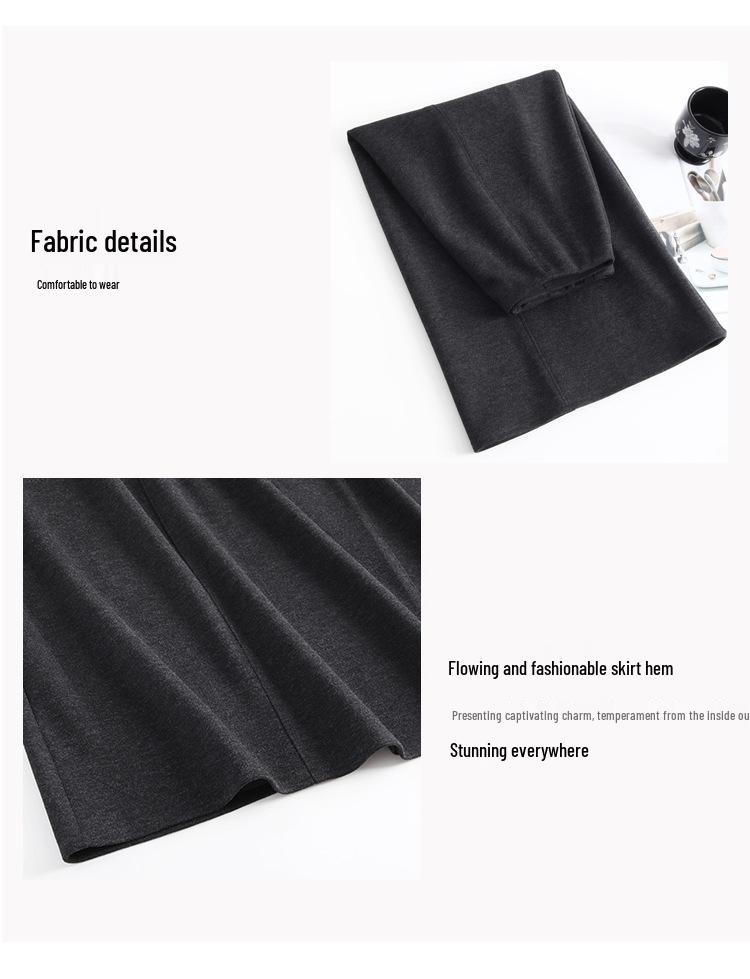 Stylish Elastic Waist Women's Winter 2025 Korean Slimming Casual Mid-Length Skirt
