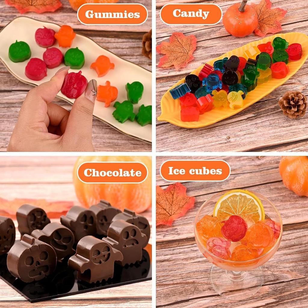 Halloween Candy Molds Halloween Chocolate Candy Gummy Mold 15-Cavity Microwave Oven Safe Holiday Homemade Moulds For Mini Soap