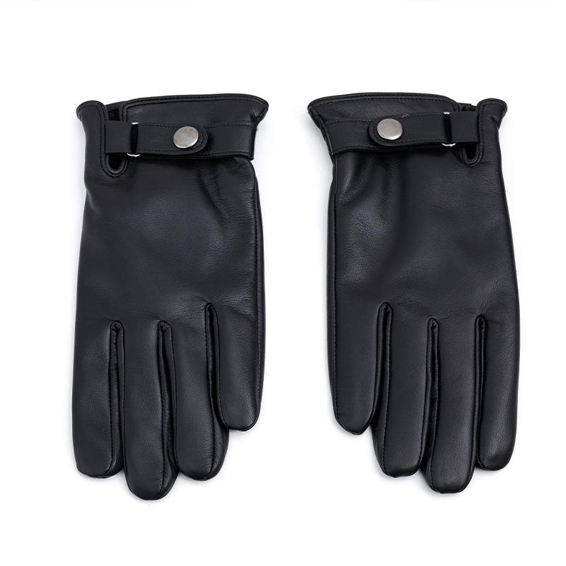 Men's Sheepskin Gloves Are Thickened with Fleece for Warmth During Winter Cycling Winter Cycling Genuine Leather Gloves