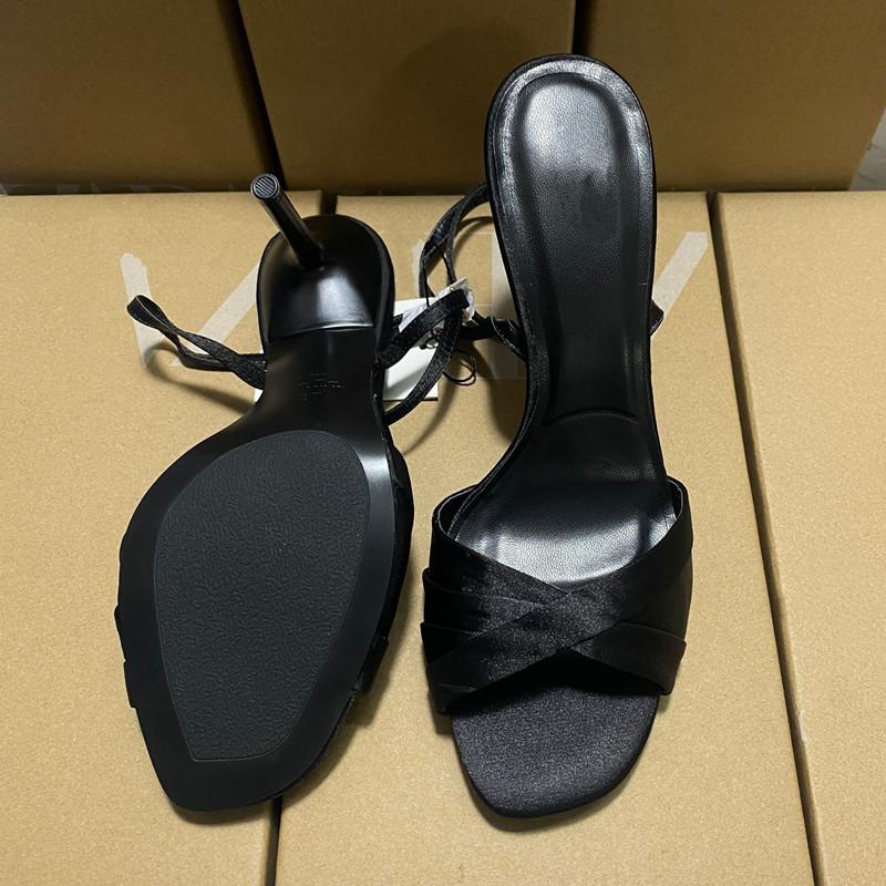 Fashion 2025 Summer Fashion Satin Ankle Strap Women Gladiator Sandals Sexy Peep Toe Thin High Heels Elegant Party Prom Shoes Sandalias