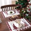 1PC Waterclor Buffalo Plaid Christmas Trees Placemats Non-Slip Winter Table Mats for Outdoor Indoor Party Kitchen Dining Decor