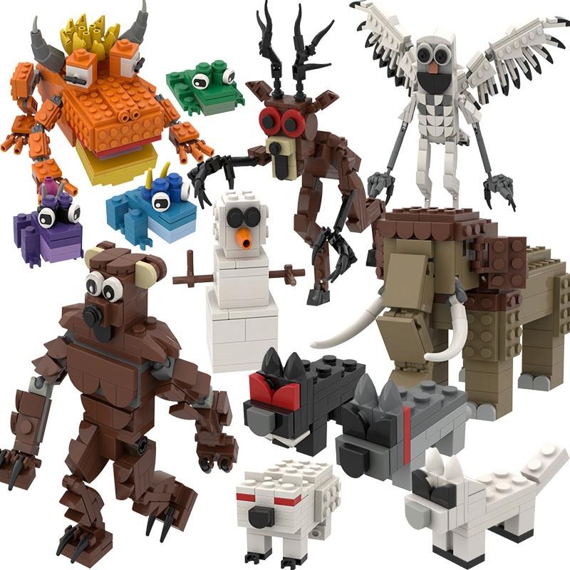 New 99Nights Horror Building Blocks Funny Forest Deer White Owl Assembling Game Modle Figurines Toys For Bys Birthday Gifts