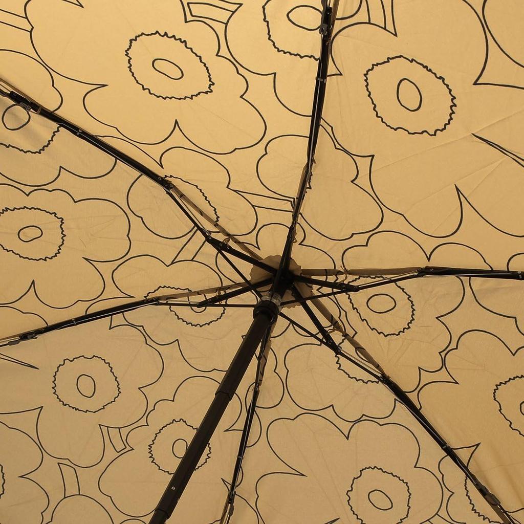 Marimekko Unikko Mini Manual Folding Floral 93949 890 Umbrella, Print, Brown, Women's, [Used]