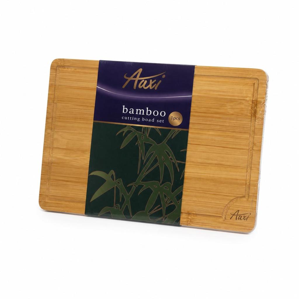 Cutting board that is fun slice with. 100 natural bamboo 1.2 cm thick. Antibacterial wooden kitchen mold-resistant. Auxi (S size).