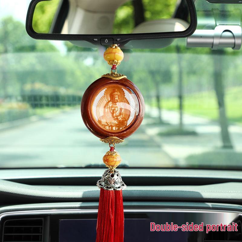 Alloy Imitation Mahogany Buddha Guanyin Car Ornament