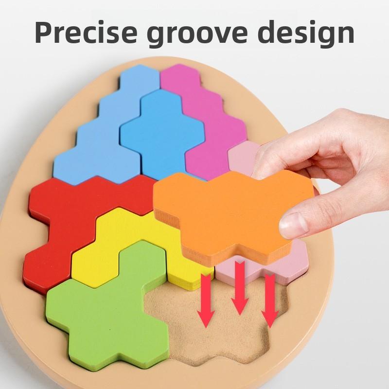 Egg Dinosaur Wooden Puzzle With Brain Teasers For Toddlers And Early Education
